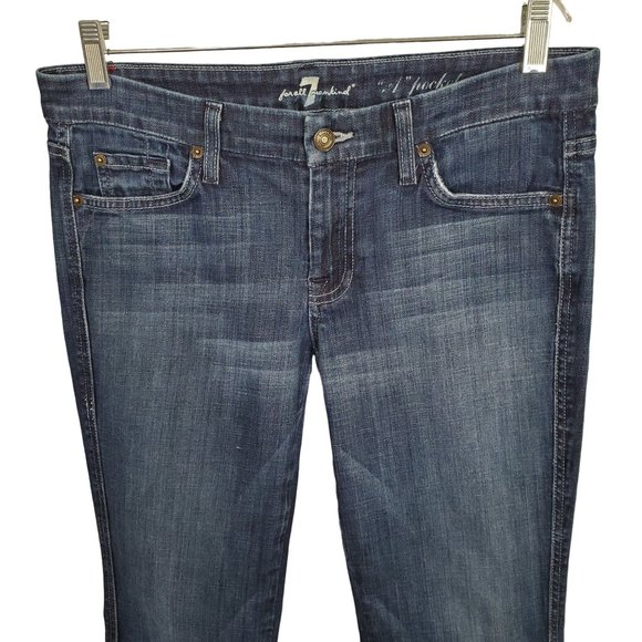 7 For All Mankind Womens Size 30 Jeans Swarovski Crystal A Pocket Stretch Flare - Picture 3 of 13